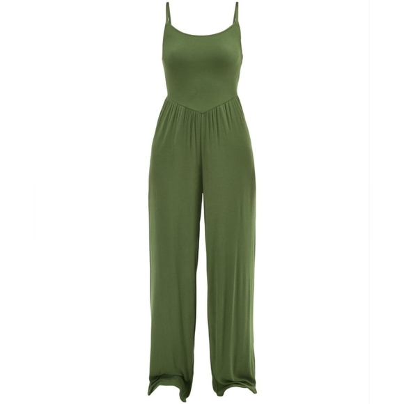 No Boundaries Pants - No Boundaries Olive Green Tank Jumpsuit